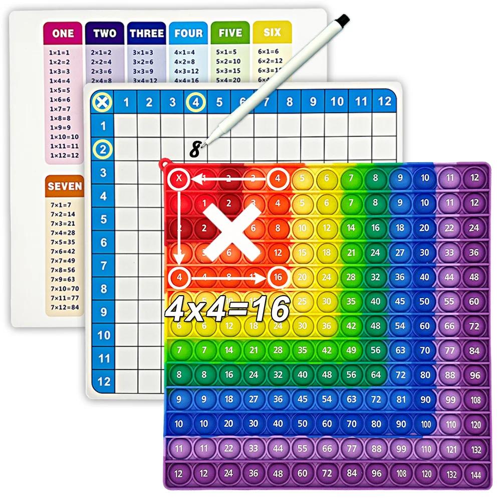 Multiplicação Prática Jogos de Tabuleiro com Erasable Card Pen, Times Table Learning, Matemática Brinquedos Pop, Manipulativos, Papelaria Infantil, 1-12 - Image 1