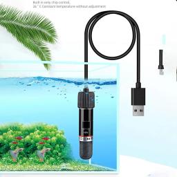 USB Aquecedor Aquecedor De Aquário Rod, Controlador De Temperatura Submersível, Pequeno Aquário, 26 ° C Temperatura Constante, 10W - Image 4