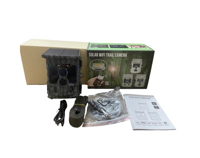 Câmera de Trail Solar 4K 46MP SunGusOutdoors com WiFi e Proteção IP66 para Caça e Segurança Residencial