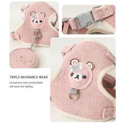 Pet Dog Tração Corda, Pequeno Dog Collar Universal Walking Cat Rope, Pequeno Urso Mochila, Glow Tanque, Peito Pet Carrier Leash - Image 5