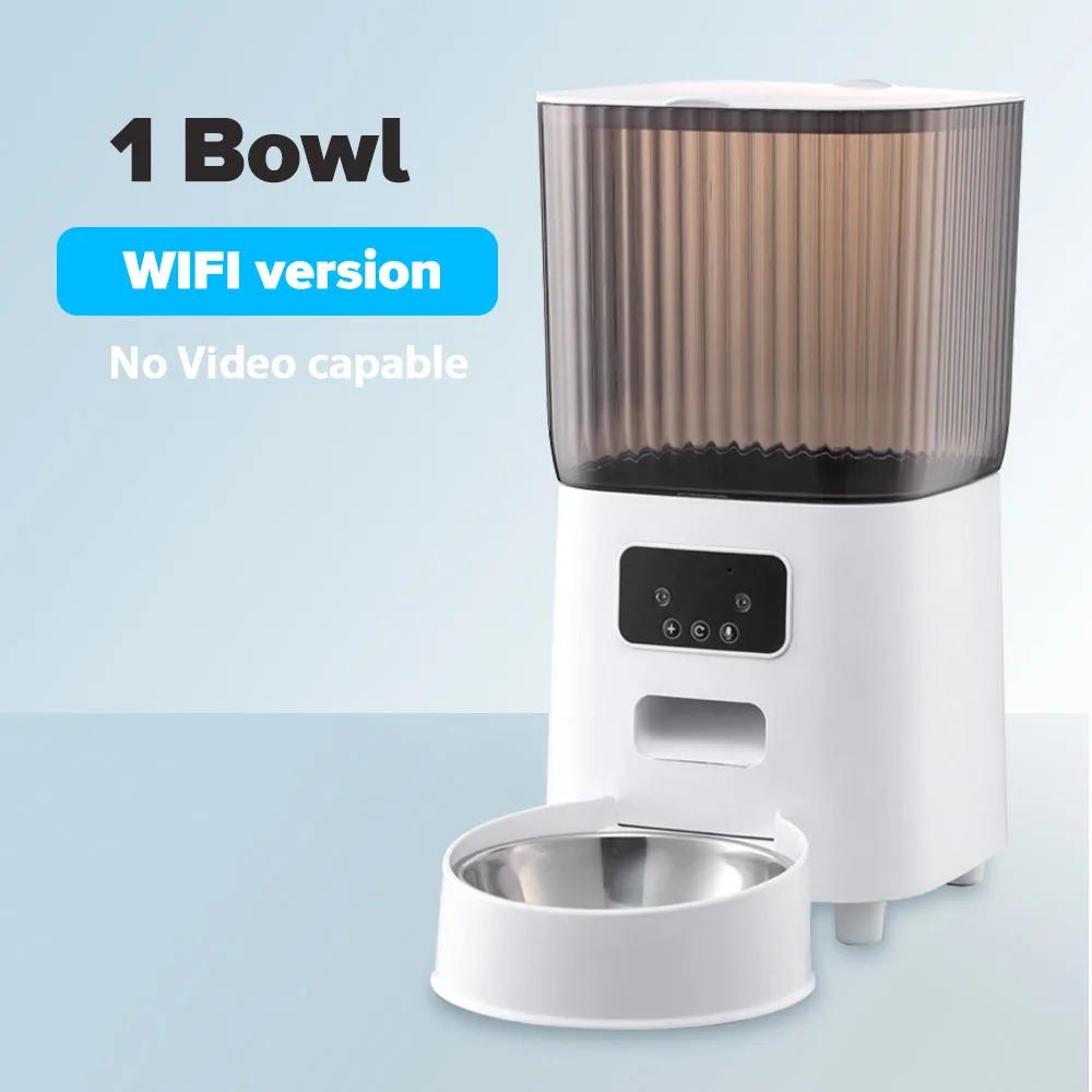 Alimentador automático para gatos com ou sem câmera Smart Auto Pet Bowl, App Controle Remoto, Dispenser de Alimentos, Grande Cão 5L, 1 Tigela, 2 Tigelas - Image 1