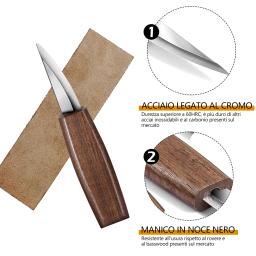 Conjunto de ferramentas de escultura manual, faca de escultura, cortador de madeira, DIY Peeling para iniciantes, 2023, 12pcs - Image 2