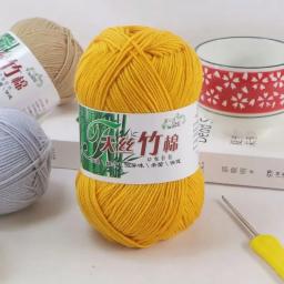 Fios para tricô, fio natural, fibra de bambu, quente e macio, T-shirt Threads, 2pcs - Image 3