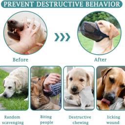 Capa de boca para cachorro, focinhos, lambendo e anti-mordida, respirável, água potável, ajustável, capa de boca para animais de estimação ao ar livre - Image 3