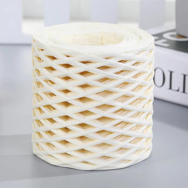 Fio de Palha Natural para Tricô e Crochê, Ideal para Chapéus de Sol e Sacolas de Praia - 200m de Linhas de Papel para Projetos DIY e Artesanais