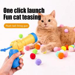 Brinquedo interativo treinamento de lançamento para gatos, Criativo Mini Jogos de Tiro, Stretch Plush Ball Toys, Pet Shop, Gatinho, Gato - Image 1