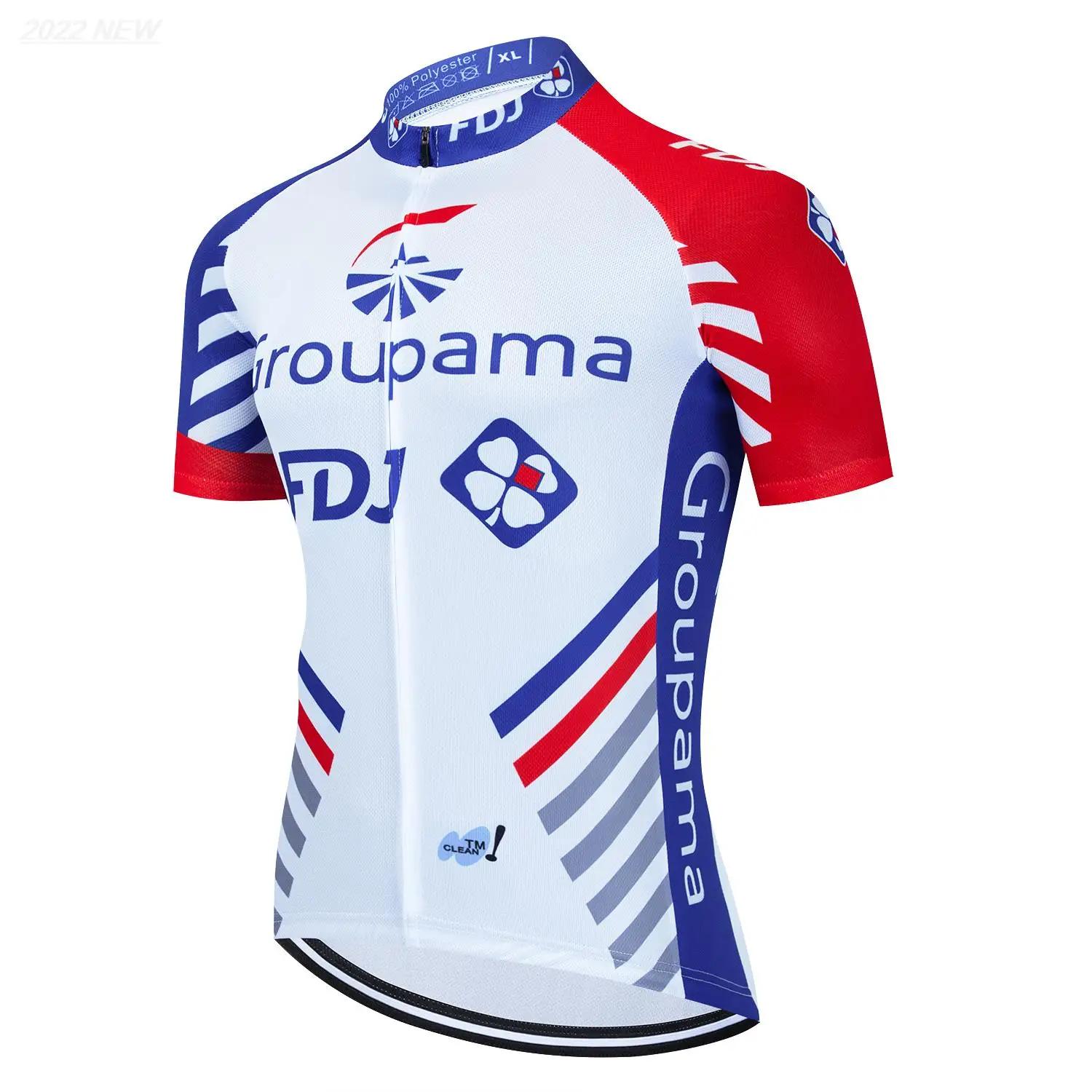 Conjunto de camisa de ciclismo 2023 fdj ciclismo terno da bicicleta manga curta roupas ciclismo maillot camisa ciclismo bib shorts - Image 1