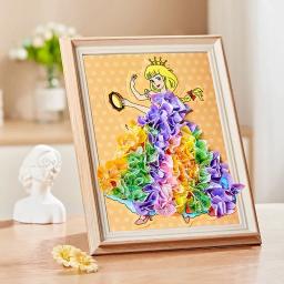 Kit de pintura de tecido para crianças, puzzle DIY, punção, brinquedos artesanais, prancha princesa, adesivos, presentes de aniversário para crianças, menina - Image 3