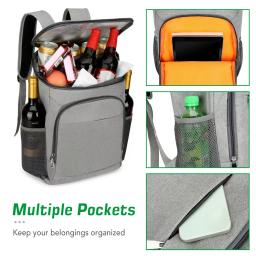 Saco de almoço isolado Leakproof, mochila refrigeradora, exterior, acampamento, caminhadas, piqueniques, praia, 30l - Image 3