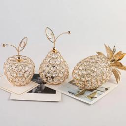 3D Cristal Pear Applique Ornamento, Brilhante Strass Artesanato, Mesa Centerpiece Decoração, Fotografia Prop, Home Decor, Abastecimento Do Casamento - Image 3
