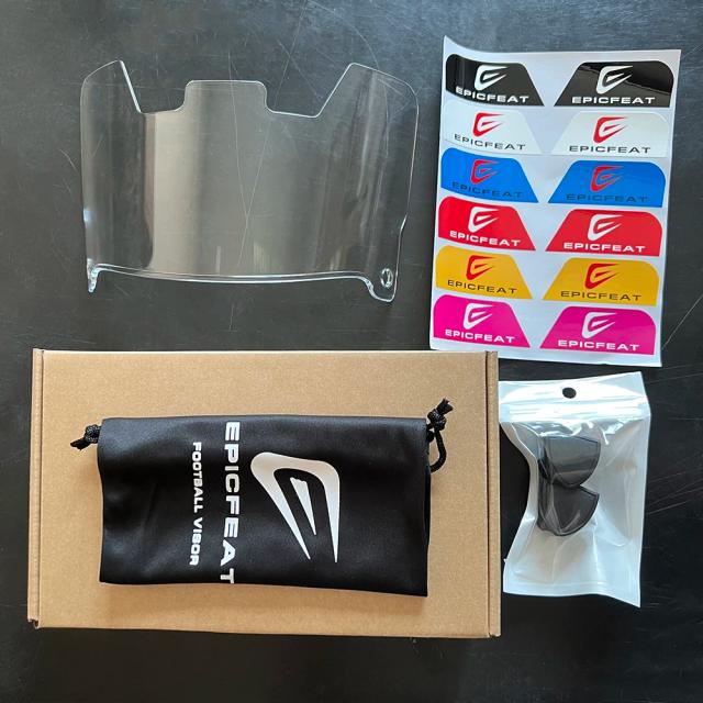 Viseira Clara Anti-Fog para Capacete de Futebol e Rugby com Grampos - Compre Hoje!