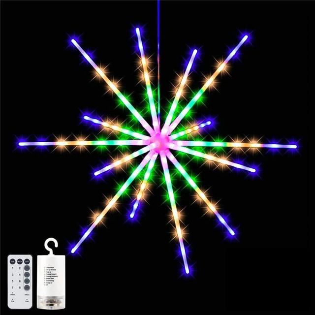 Luzes LED de Cordão para 2023: Fogos de Artifício e Lâmpadas Meteoros com Bateria para Decoração de Natal e Casamentos em Ambientes Internos e Externos