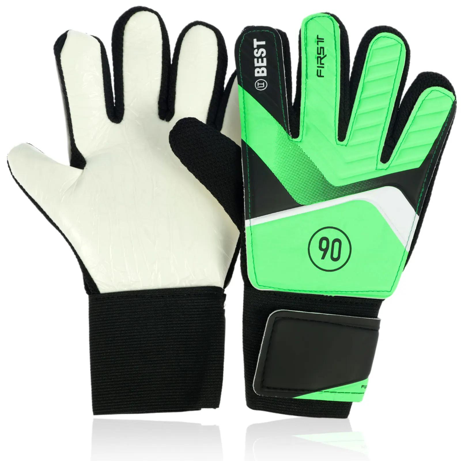 Crianças luvas de goleiro de futebol 5/6/7 tamanho crianças luvas de goleiro de futebol anti-deslizamento juventude esportes luvas de proteção de dedo completo - Image 1