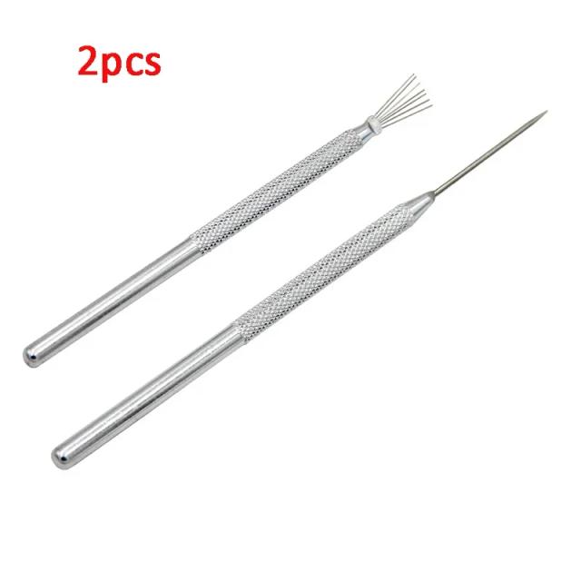 Ferramenta de Modelagem em Cerâmica com Textura para Polymer Clay - Escova DIY com 7 Pinos para Sculpting e Acessórios para Bolos