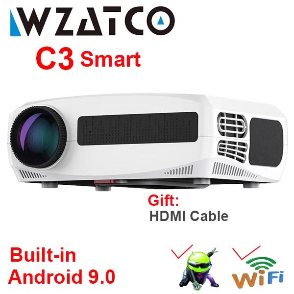 WZATCO-C3S Projetor LED, Full HD 1080P, tela grande de 300 ", Wi-Fi, Home Theater, Smart Video Beamer, Android 9.0, venda quente - Image 1