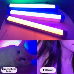 LED RGB Luz Fotografia Luz de Preenchimento, lâmpada atmosfera colorida, tubo vara luzes, quarto recarregável Decor - Image 2