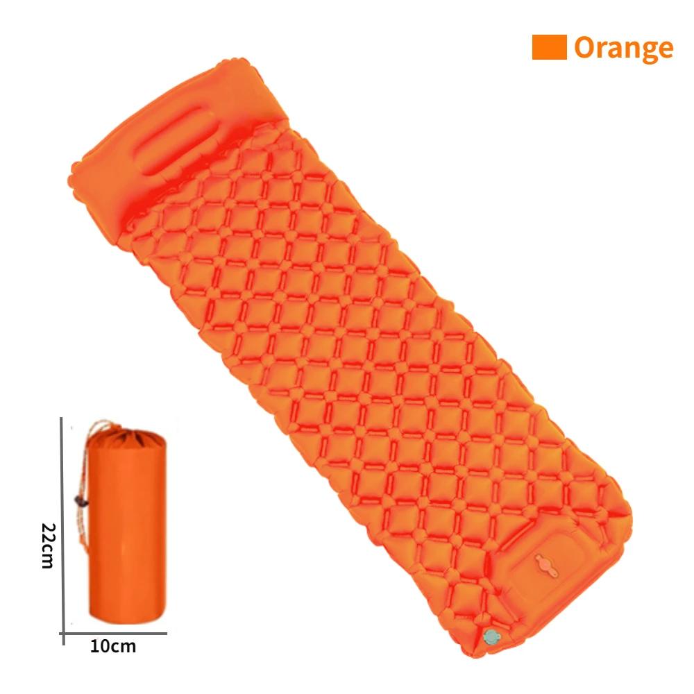 Almofada de dormir dupla para acampar colchão inflável com travesseiro ao ar livre esteira cama almofada bomba embutida 2 pessoa para caminhadas de viagem - Image 1