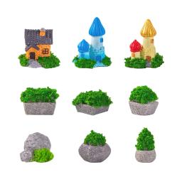 Miniatura Simulado Lawn Bouquet, Castelo de Tijolos, Micro Paisagem, Ornamentos para Decorações Home, DIY Acessórios, Estatueta - Image 4