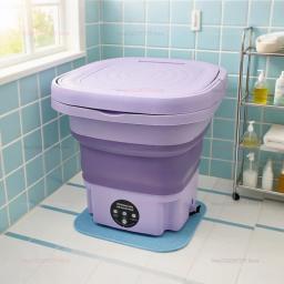 8l dobrável máquina de lavar portátil mini desidratável dormitório estudante meias calcinha aparelho doméstico frete grátis - Image 5