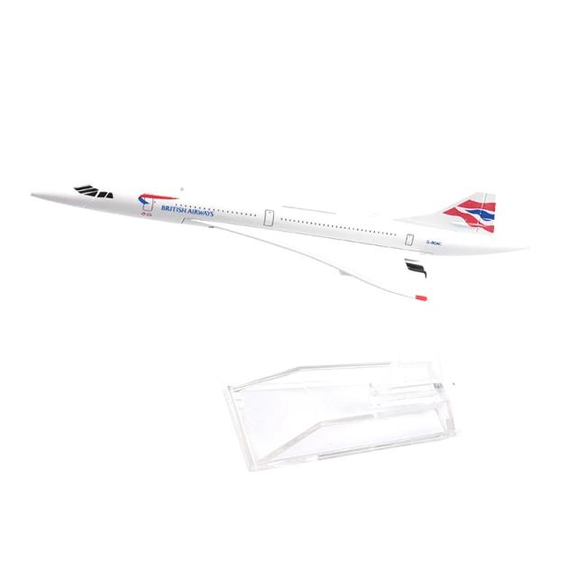 JASON TUTU Concorde British Airways Modelo de Avião Diecast Metal 16cm Escala 1/400