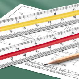 Régua Escala Triangular Técnica, Papelaria para Medição Arquiteto Desenho e Desenho, 30cm - Image 5