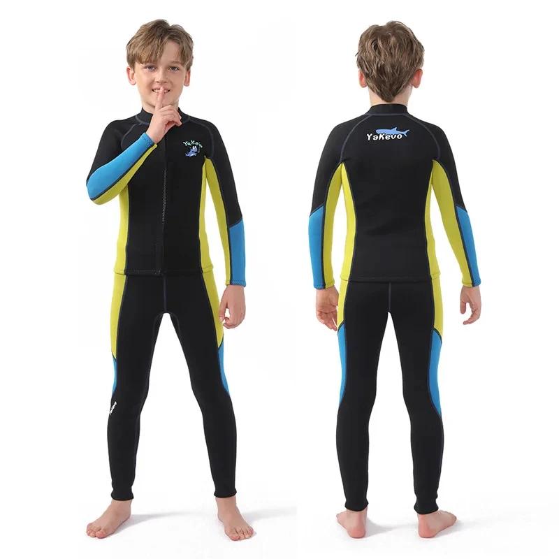 Roupas de mergulho em neoprene para crianças, Wetsuit térmico para meninos e meninas, Mantenha aquecido, mergulho e surf, roupa de banho 2,5mm - Image 1
