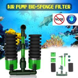 Dupla Cabeça Aquário Esponja Filtros, Espuma Filtro Prático, Equipamento Do Tanque De Peixes, Ferramenta De Limpeza, QS-100A, QS-200A - Image 1