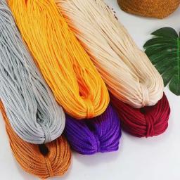 200g 3mm cor fio de cabo de náilon crochê linha oca macrame 100% fibra de polipropileno para diy mão-tecido almofada/chapéu/artesanato - Image 1