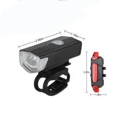 Conjunto de luzes dianteiras e traseiras, USB, Lanterna traseira de segurança LED, Farol, Ciclismo noturno, Acessórios para bicicletas, MTB - Image 4