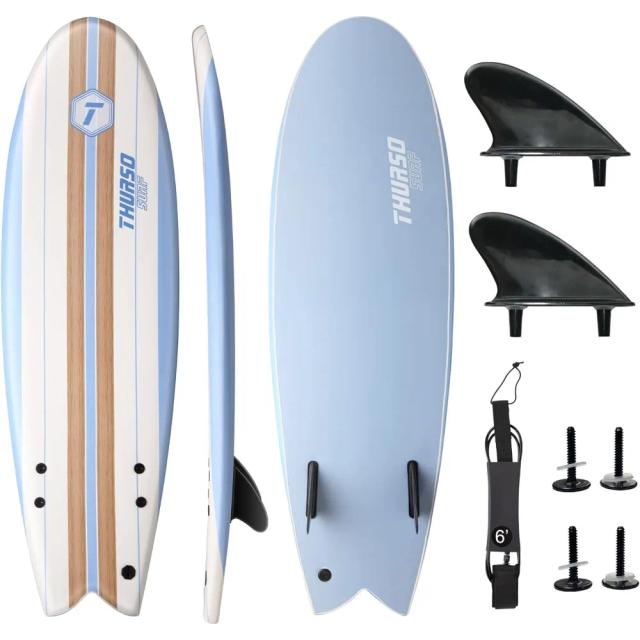 Prancha de Surf Macia com Twin Fins - Ideal para Crianças e Adultos, Novidade 2024, Disponível em 5" e 10"