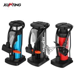 Xunting-Mini portátil Bicicleta Bomba Pé com manômetro, Bicicleta Bomba, Presta e Schrader Válvula, Bomba de ar, Acessórios - Image 4