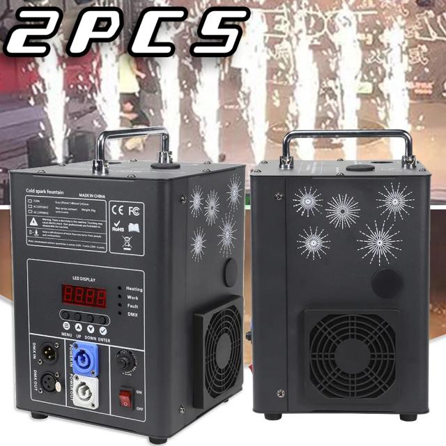 Máquina de Efeitos Especiais Sparkular para DJs - Equipamento de Fogo de Artifício com Controle Remoto DMX, Ideal para Casamentos e Festas, 750W, 2 Peças