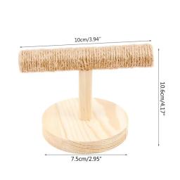 Papagaio De Madeira Do Tabletop Poleiro Brinquedo, treinamento do carrinho do pássaro, garra do sisal do exercício, pés que moem a vara, morder mastigar brinquedos - Image 5