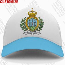 Bonés de beisebol de san marino livre feito sob encomenda nome número da equipe logotipo sm chapéus smr país viagem república nação bandeira italiana chapelaria - Image 2