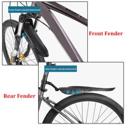 Bicicleta dianteira e traseira pára-lamas pneu, roda Fender, proteção contra respingos acessórios, estrada MTB bicicleta, preto, 20 ", 22", 24 ", 26", 2pcs - Image 3