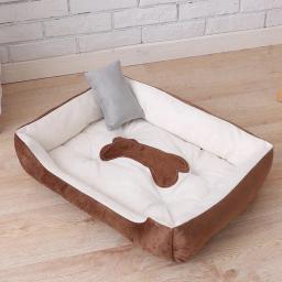 Sofá-cama de lã macia para animal de estimação, Cama quente para cães pequenos e grandes, Fundo impermeável, plus size, gato, outono, inverno - Image 6