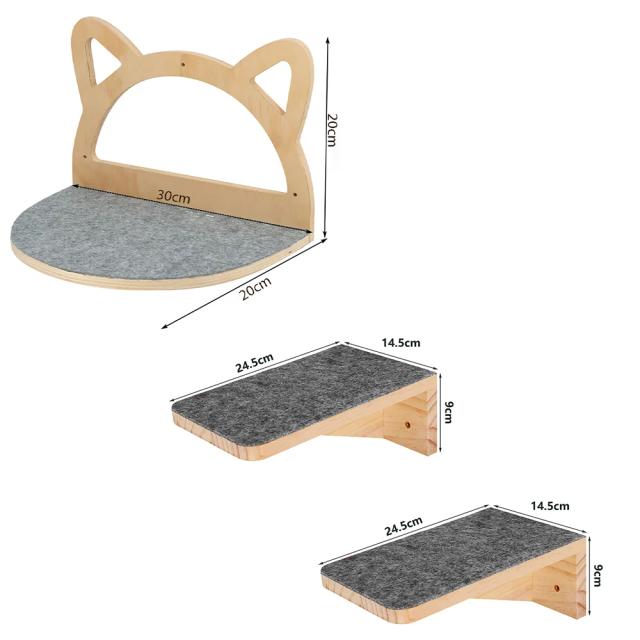 Brinquedo de Madeira para Gatos: Escada de Sisal e Passos para Escalada e Arranhões - Móveis para Descanso de 100cm