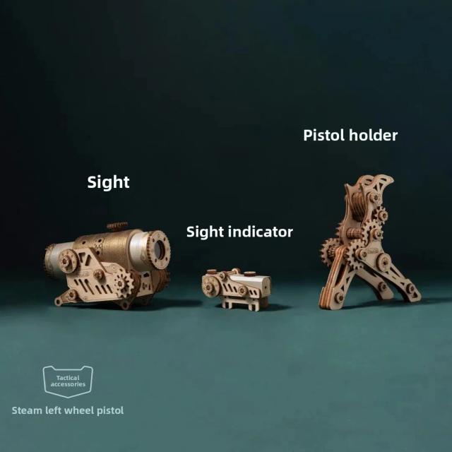 Brinquedo mecânico punk revólver artesanal, presente de aniversário para meninos, sensação avançada, alívio do estresse, brinquedo de exibição diy