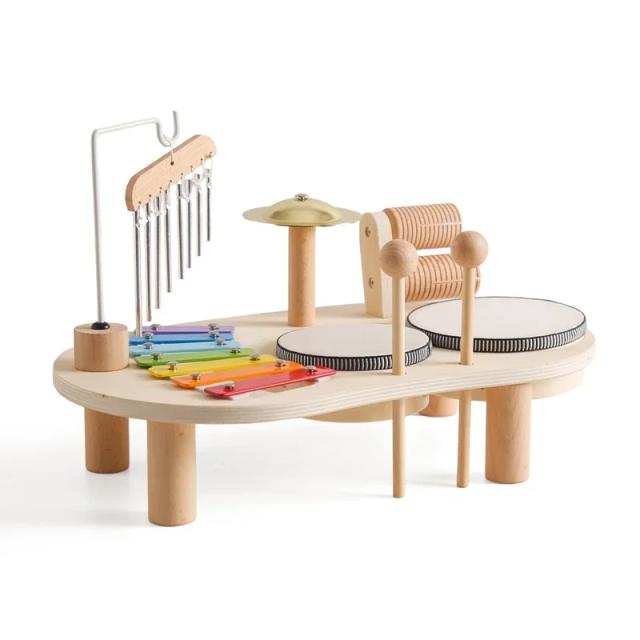 Brinquedos Montessori de Madeira para Bebês - Xilofone Musical Educativo