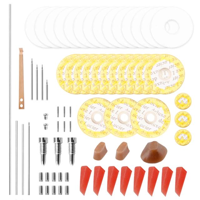 Kit Completo de Reparação para Flauta com 70 Peças: Ferramentas, Acessórios e Materiais para Manutenção Profissional