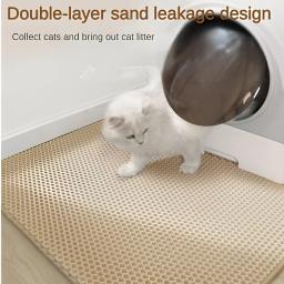 Impermeável dupla camada pet litter mat, caixa de vaso sanitário gato, areia antiderrapante, laváveis suprimentos limpos - Image 3