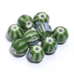 Contas de cerâmica redondas para pulseira, acessórios de jóias artesanais, cor abóbora, solto, tamanho do buraco 2,3mm, 10 pçs/lote - Image 6