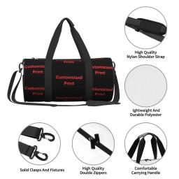 Sua imagem saco de ginásio design legal sacos de esportes ao ar livre com sapatos treinamento impresso bolsa de fitness do vintage para casal - Image 4