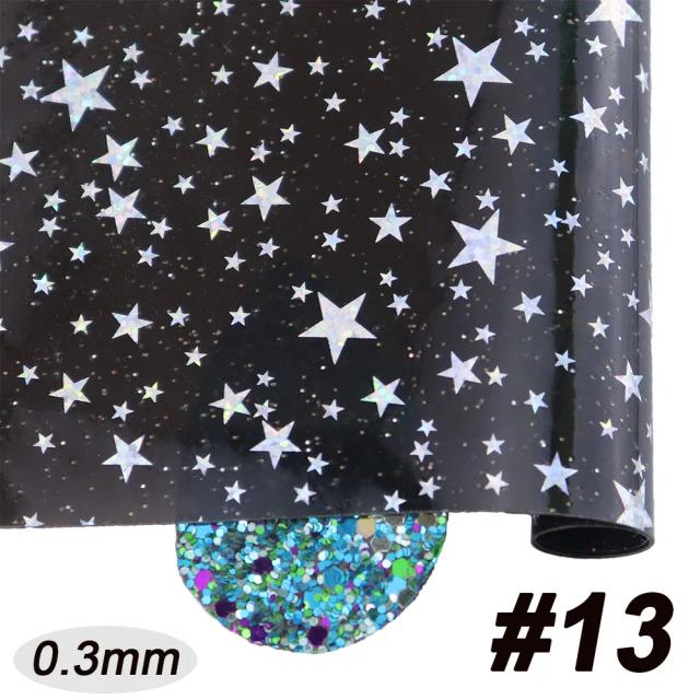 Rolo transparente de PVC com estrelas brilhantes para decoração de arcos e DIY, 30x120cm