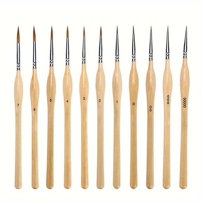 Miniatura Pincéis Conjunto, Premium Cabra Cabelo, Escovas Secas para Modelo de Pintura, Kit Drybrush abobadado para Modelos em Escala e Miniaturas - Image 1