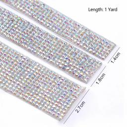 Fita auto-adesiva Rhinestone, Diamond Ribbon, Crystal Roll, Glitter Bling para artesanato DIY, 1 Yard - Image 2