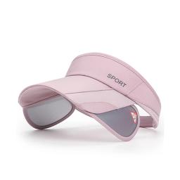 Chapéus de sol esportivos de verão, homens e mulheres, viseira ajustável, proteção uv, topo vazio, tênis, golfe, corrida, ciclismo, protetor solar - Image 4