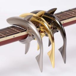 1pc tubarão guitarra capo zinco universal mudança rápida braçadeira para acessórios de instrumento musical acústico - Image 3