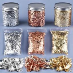 3/5g ouro prata bronze folha de papel irregular alumínio adesivo flocos glitter artesanal resina cola epoxy decoração vela fazendo suprimentos - Image 6