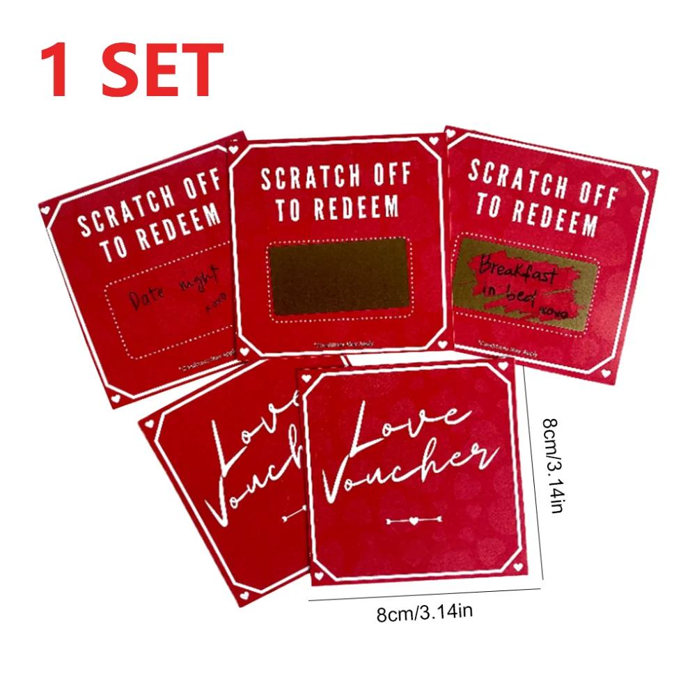 Romântico sorte scratch-off adesivos, presente de aniversário, motivacional presentes cartões para namorado e namorada, 5pcs - Image 1